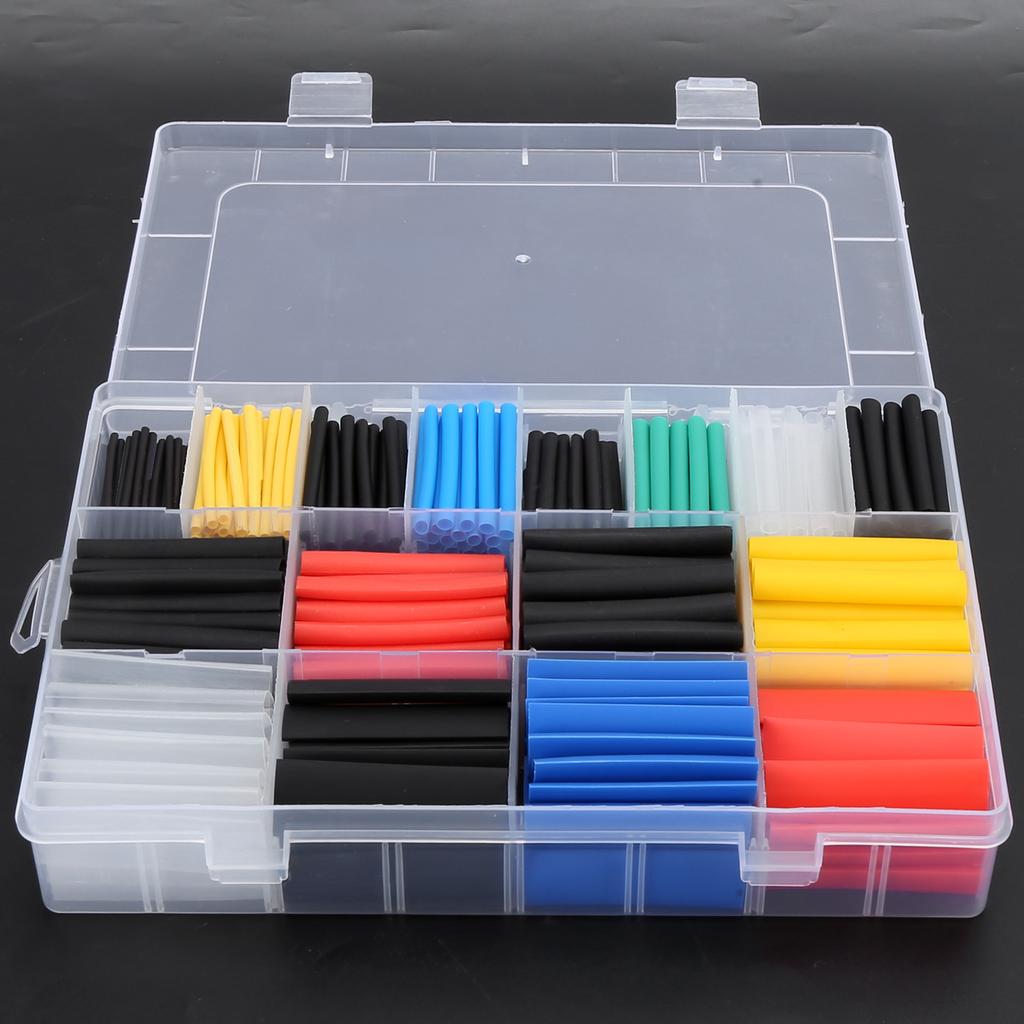 580Pcs Heat Shrink Tube Colorful Shrinkable Cable Nylon Insulation Sleeves with 2:1 Shrinkage