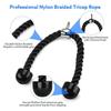 Fitness Pull Rope Set 2 Exercise Handles 3 Carabiner Clips Tricep Pull Down Rope Cable Machine Attachments for Gym Black