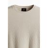 H M sliM Fit Waffle Jersey Top ligHt Beige