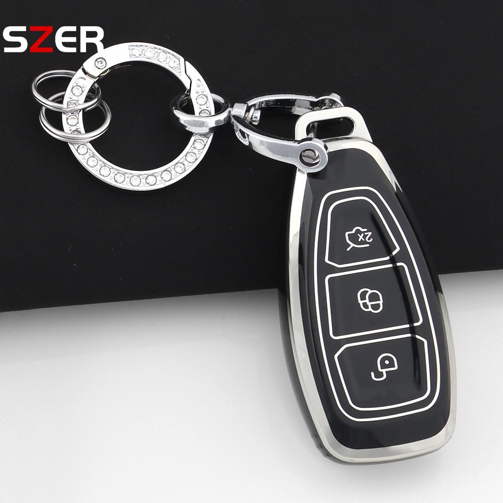 New Tpu Car Remote Key Cover Case Shell Fob For Ford Fiesta Focus 3 4 Mondeo Ecosport Kuga Focus C-Max St Escape Keychain Holder