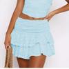 European & American Multi-Layer Lace Stacked Short Skirt - Solid Color Sexy Design