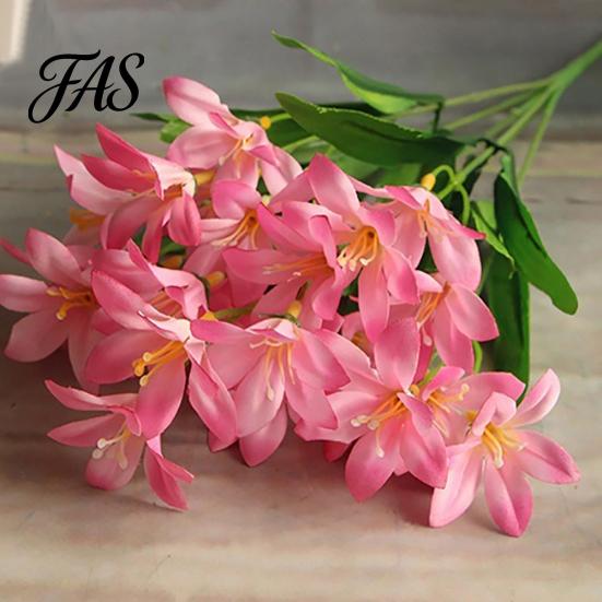1 Boeket Kunstmatige Fake Mini Lelie Bloem Plant Home Office Wedding Party Decor