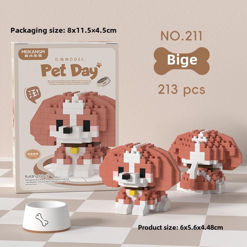 Puppy Cat Series Micro Particle Building Block Children's Educational Assembly Toy