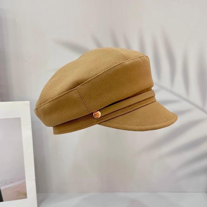 Autumn and winter Maillard hood Children's woolen cap Versatile octagonal hat Beret cloud Premium sense
