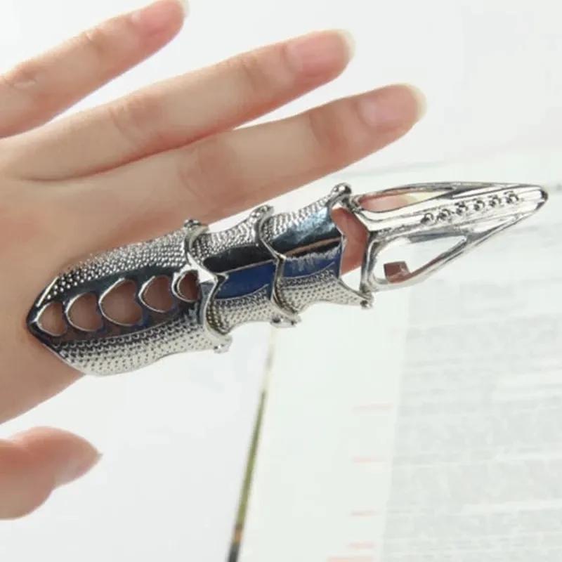 Imixlot Punk Ring Rock Scroll Gelenk Rüstung Knöchel Metall Vollfinger Klauenringe Halloween Unisex Verstellbare Ringe Set