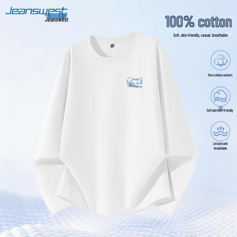 Jeanswest Herren Langarm-T-Shirt aus schwerer Baumwolle