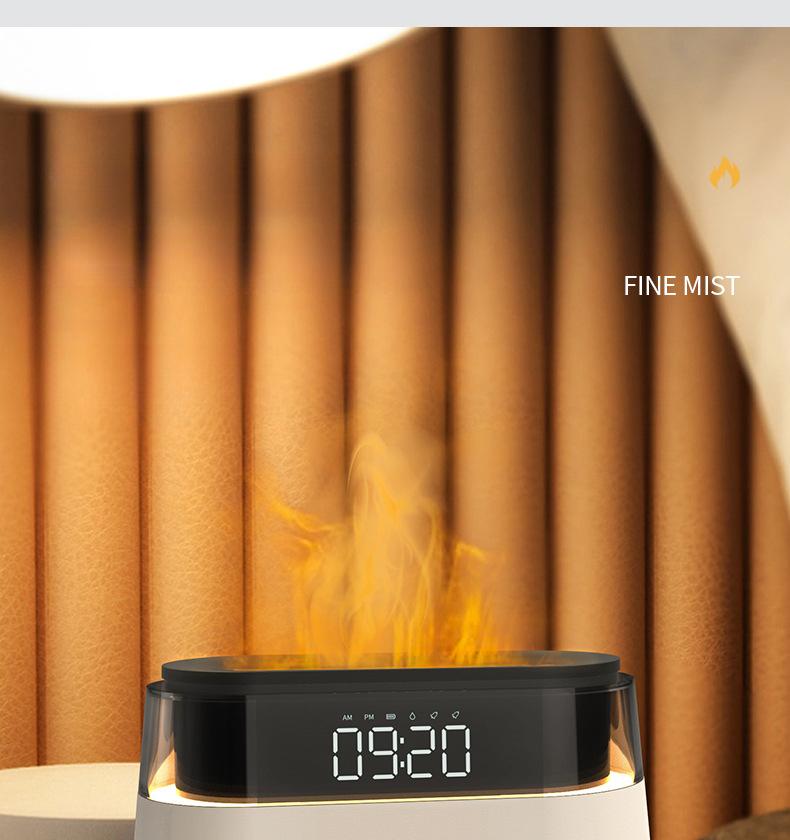 Clock flame aromatherapy machine usb home atmosphere light bedroom alarm clock automatic aromatherapy machine silent air humidifier
