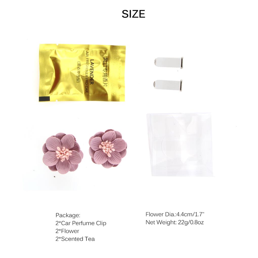 2pcs/set Beautiful Car Perfume Clip Small Flower Decor Air Freshener Automobile Air Conditioner Vent Smell Diffuser Accessories