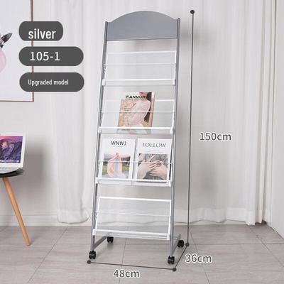 HANDUNYOU Upgraded Silver 4-Tier Magazine Document Display Rack