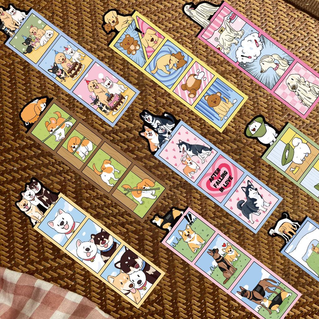 30 Cartoon Dog World Bookmarks Simple Hand Account Creative Materials Ins Reading Paper Bookmarks Can Be DIY