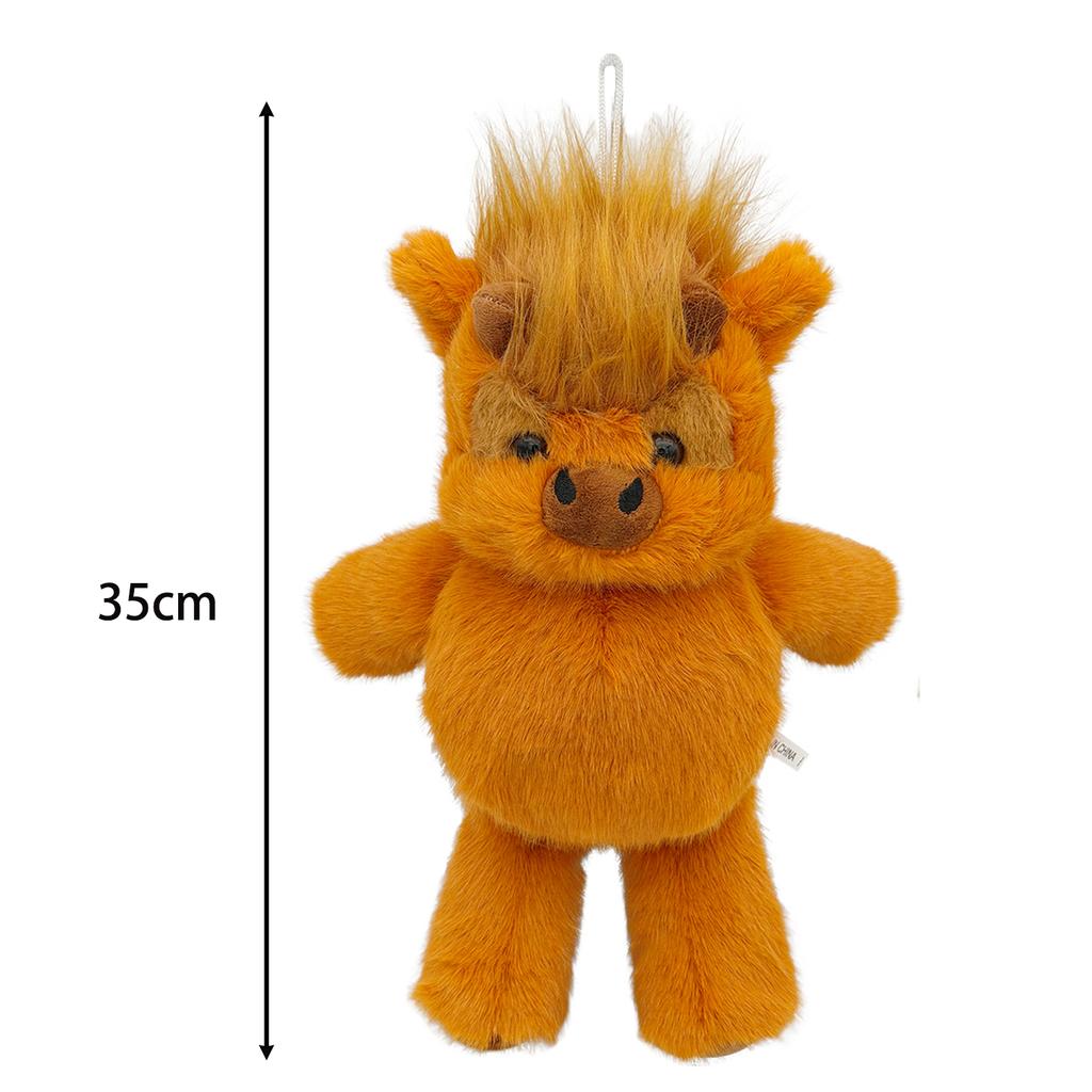 TreasuringU New 35cm/45cm Highland Cattle Plush Toy Cute Brown Cow Stuffed Doll Animals Plushie Home Decoration Birthday Gift