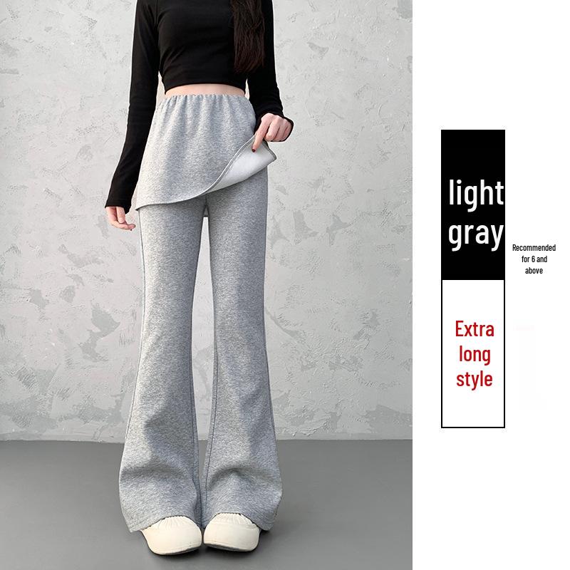 Women's High-Waisted Wide-Leg Flared Pants, Slimming Drapey Casual Look