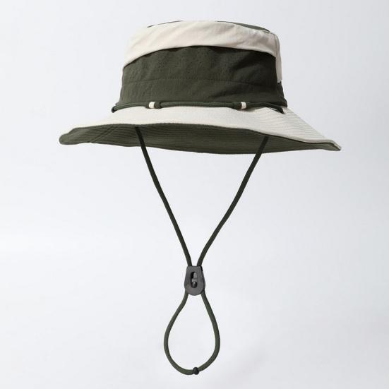 Hat Adjustable Size Waterproof Outdoor Sun Protection Hat with Windproof Buckle Patchwork