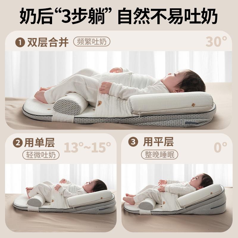Incline pillow for infants to prevent spit-up, a magical tool for sleeping, feeding slope cushion, anti-choking bed for babies, newborn baby pillow