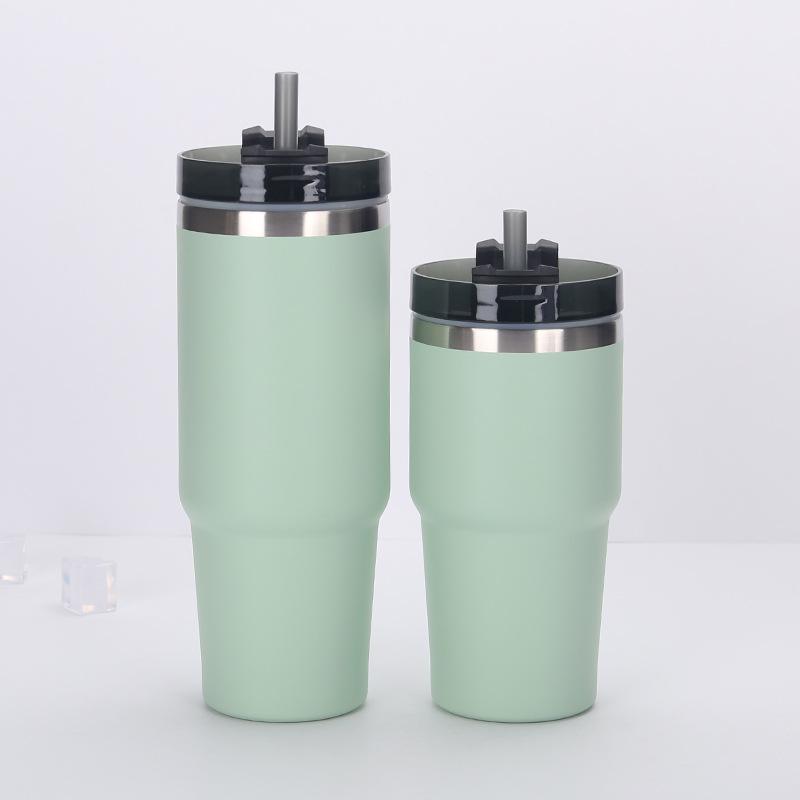 

Кружка Bingba из нержавеющей стали 304, двухслойная вакуумная, с цветным напылением, стакан с соломинкой, американский стакан для колы 20oz зелёный