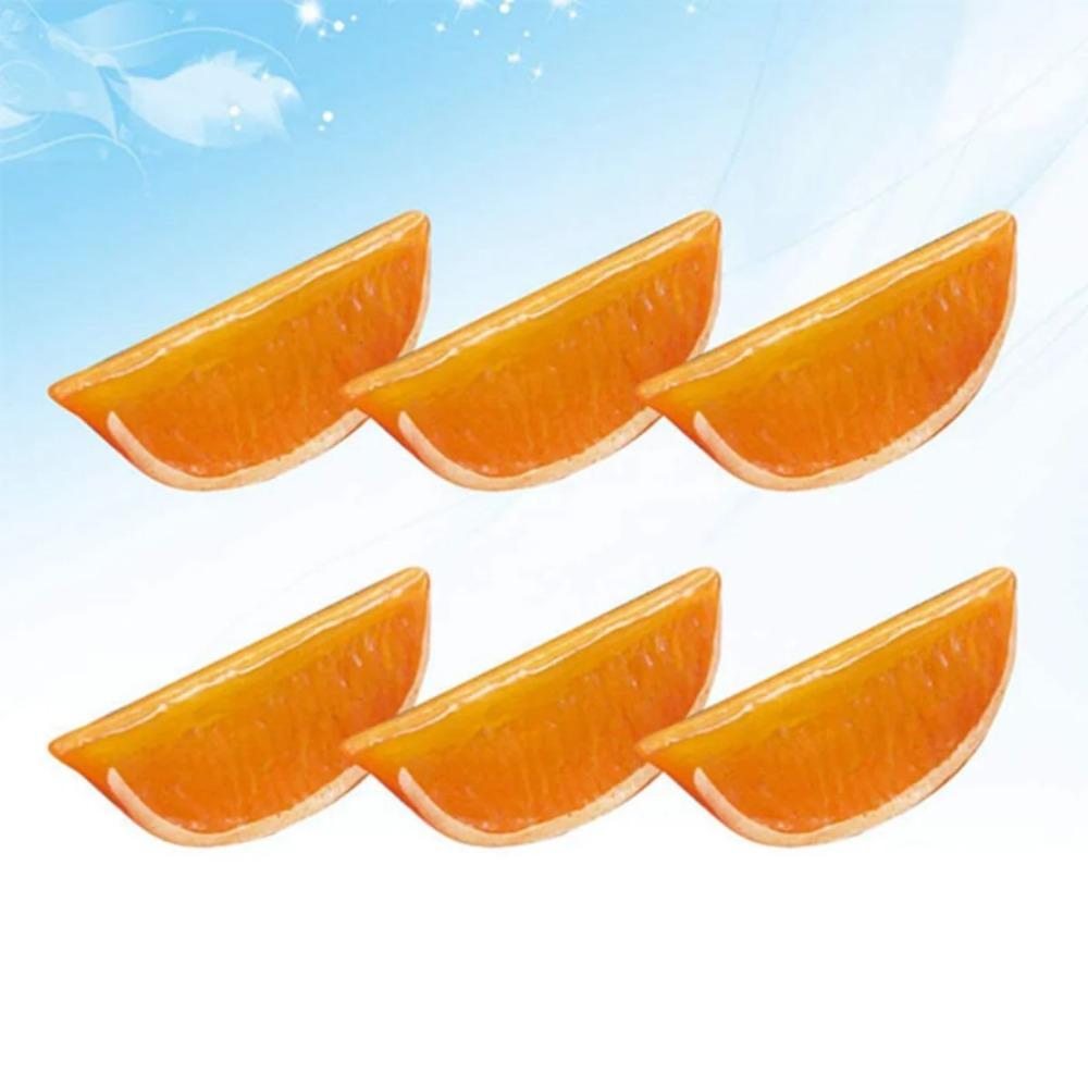 6 Artificial Lemon Slices Blocks Props Simulation Fake Fruit Realistic Model Party Home Kitchen Restaurant Christmas Decoration