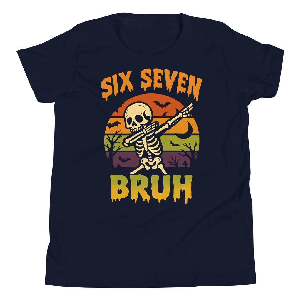 FrühlingSommer Neu Herren und Damen Bruh 67 Meme Steal A Brainrot Pixelmuster Bedrucktes Baumwoll Freizeit Kurzarm T-Shirt