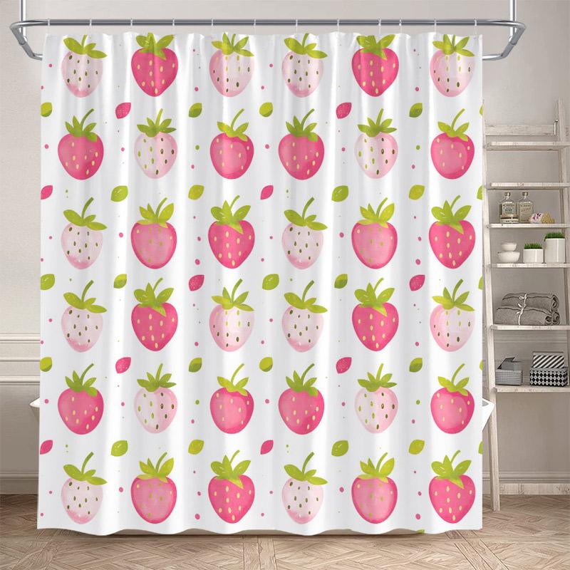 Pineapple Shower Curtains Colorful Tropical Fruit Funny Cute Hawaii Summer Plant Exotic Fresh Fruits Bathroom Curtain Decor Set