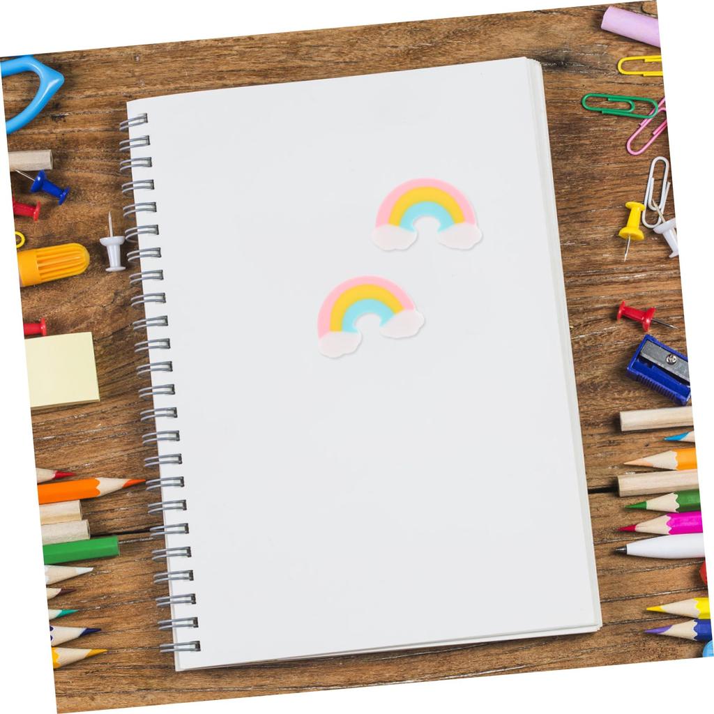 SEWACC Rainbow Mini Size inch x Soft Gentle on Perfect for and Home Colorful and Fun Stationery Gift Erasers, 50-Pack, (1 0.7 inch), Material, Paper,