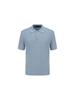 ZIOZIA Men'S) Garment-Washed Cotton Cable Short Sleeve Polo Shirt_Blue