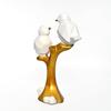 Ceramic Couple Birds Statue for Home Decor - Aesthetic Showpiece - Decorative Sculpture for Home Decor & Office Decor - 18x3x22 CM, White and Gold