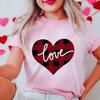 New Women's T-Shirts Clothing Valentine Leopard Love Heart Print Tees Breathable Tshirt Loose Top Harajuku Casual Short Sleeve