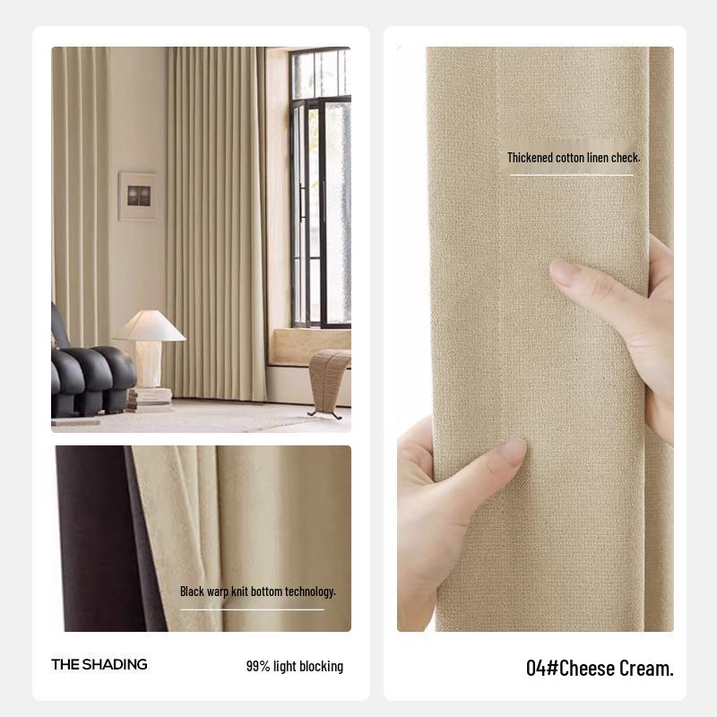 Perdele Blackout Shaoxing: Design Modern Minimalist, Bumbac-In Gros, Blocare Soare, Izolare Termică, pentru Dormitor și Living.