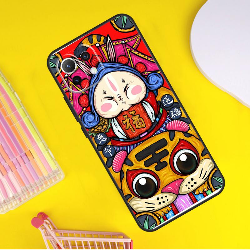 Cat Dragon Rabbit Chinese Style Cover For Xiaomi 14 Ultra 13 11T 12T 13T 14T Pro POCO X7 X6 Pro X3 X5 F3 F5 M6 F6 Pro Case