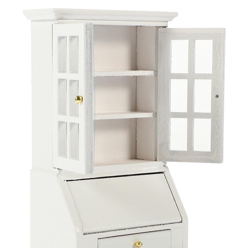 Miniature Cabinet 1:12 Scale Wooden Tiny House Furniture Creative Decoration for Living Room Bedroom Study Micro Scene