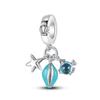 FitNew Original Bracelets 100% 925 Sterling Silver Oecan Blue Sea Turtle Starfish Mermaid Charms Beads DIY Jewelry Making
