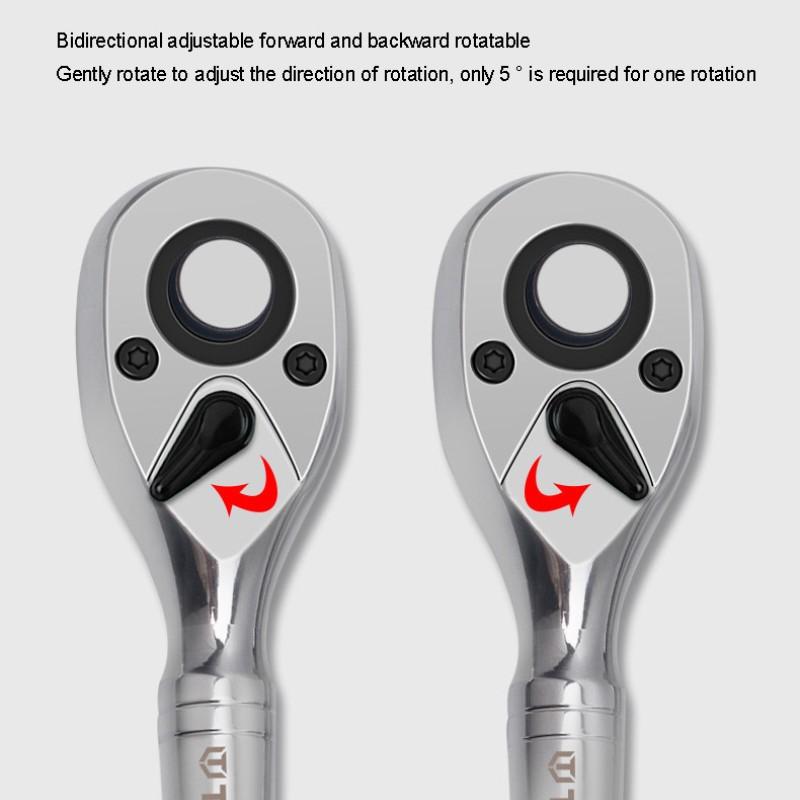 72 Teeth Quick Socket Mini Ratchet Wrench Spanner 1/4 3/8 1/2 Big Medium and Small Fly Two-way Horns Short Handle Repair Tool