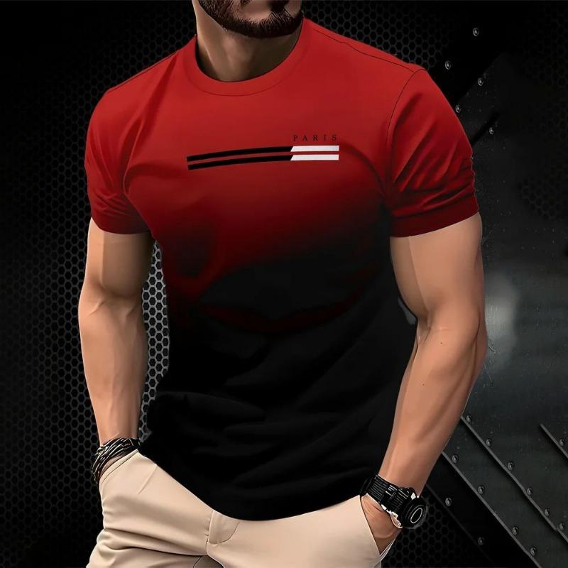 men s T-shirt features a casual fashionable and streetwear 3D gradient print S