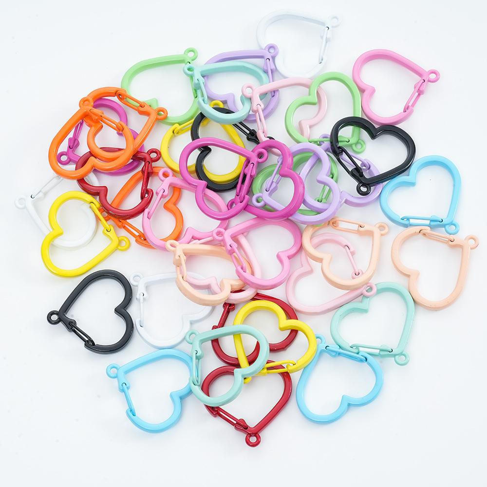 

5pcs Colorful Metal Iron Keyrings Key Chains Rotating Buckle Heart Lobster Clasps Key Ring Keychain Accessories Jewelry Making