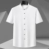 Chinese Stand-up Collar Men's Long-sleeved Shirt Youth Bamboo Fiber Non-ironing Round Neck Zhongshan Shirt CS