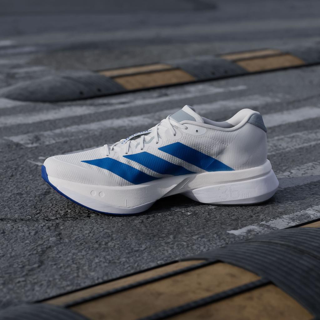 adidas Adizero Boston 13 Support Low Top Running Shoes Men's White Blu
