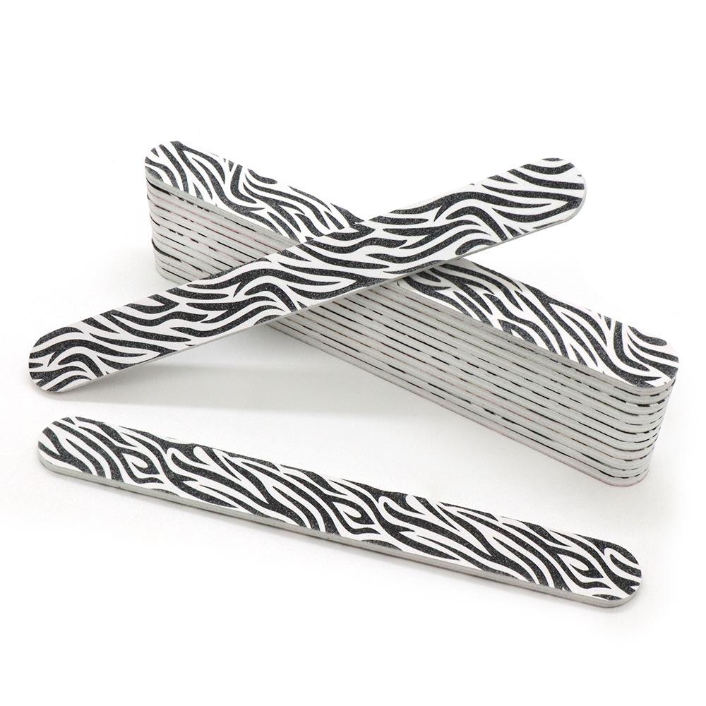 17.8cm Zebra Stripe EVA Nail File: Double-Sided, Printed, for Shaping, Grinding, and Polishing.
