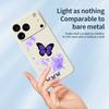 For iPhone 17 Pro Case Purple Butterfly Pattern Printing Straight Edge TPU Phone Back Cover