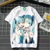 TXHatsune Miku Co-branded Animation 2D Short-sleeved T-shirt Cartoon Comic Printing Student Ladies Short-sleeved Clothes New Style