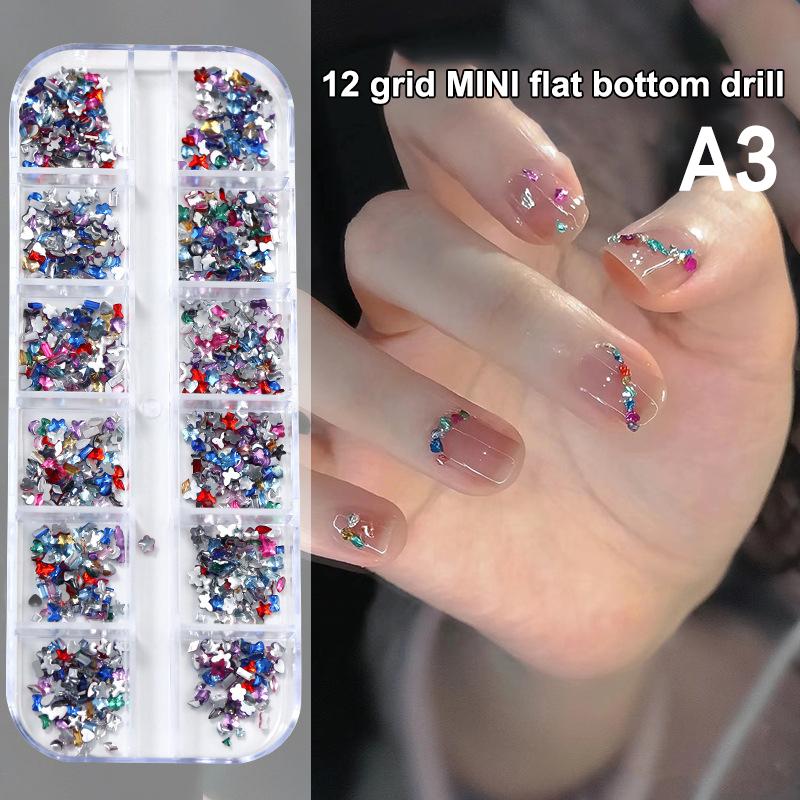 Rhinestone Colored Mini Flat Bottomed Rhinestone Pearl Nail Art Nail Charm Decoration Accessories Nail Art Nail Art Enthusiasts