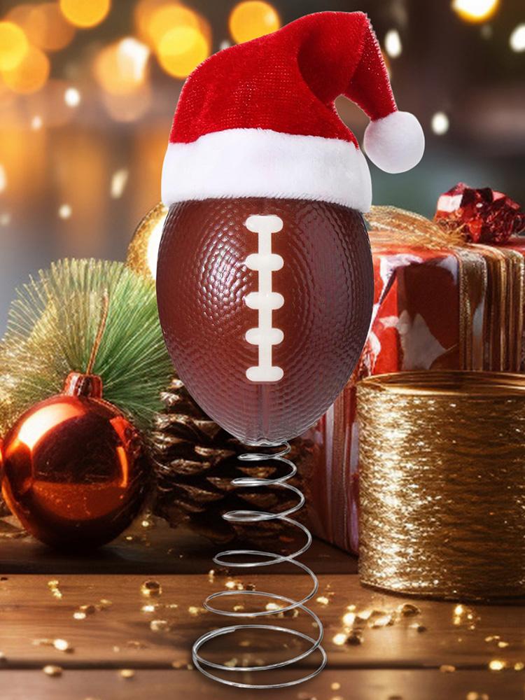 Christmas Tree Topper Soccer Football Tree Topper With Hat Decor Christmas Home Ornament for Outdoor Winter Holiday Studio