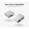 Aluminum Alloy USB C Power and Signal Splitter DC5V Input for Power and Data Separation Plugs and Play Support Audios