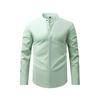 Camicia Casual Business da Uomo S con Collo Alto, Manica Lunga, Elasticizzata