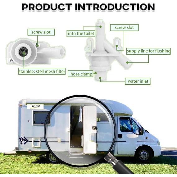 Upgraded 2pcs RV Toilet Valve Kit for Dometic 300, 301, 310, 311, 320, 321, 385311641RV Toilet Flush Valve Parts with Hardware & Toilet Seal Replace