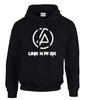 Linkin Park Rocková hudba Logo mikina s kapucí - Ležérní mikina přes hlavu Černá -31030 -SW