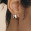 Champagne Full Moon Silver (W) Point One-Touch Earrings S Hl2E33200W9Xxx