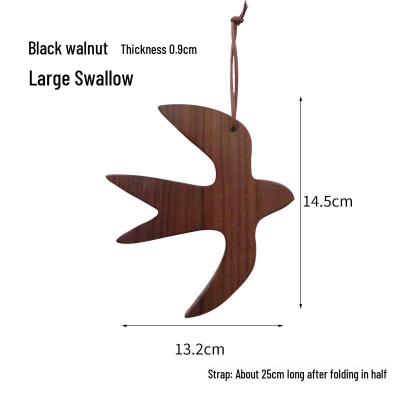 Creative Small Wooden Swallow Pendant - Stylish Wall Decoration for Milk Tea Shops
