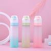 Water Bottle Macaron Gradual Change Spray Sports Kettle Matte Portable Large Capacity Cooling Replenishment Plastic Cup Can Be Printed