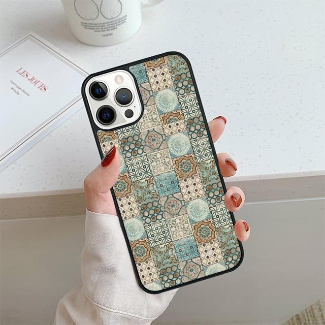 Moroccan Tiles Pattern Phone Case For iPhone 17 Air 14 15 16 13 12 Cover For Apple Pro Max Plus Coque