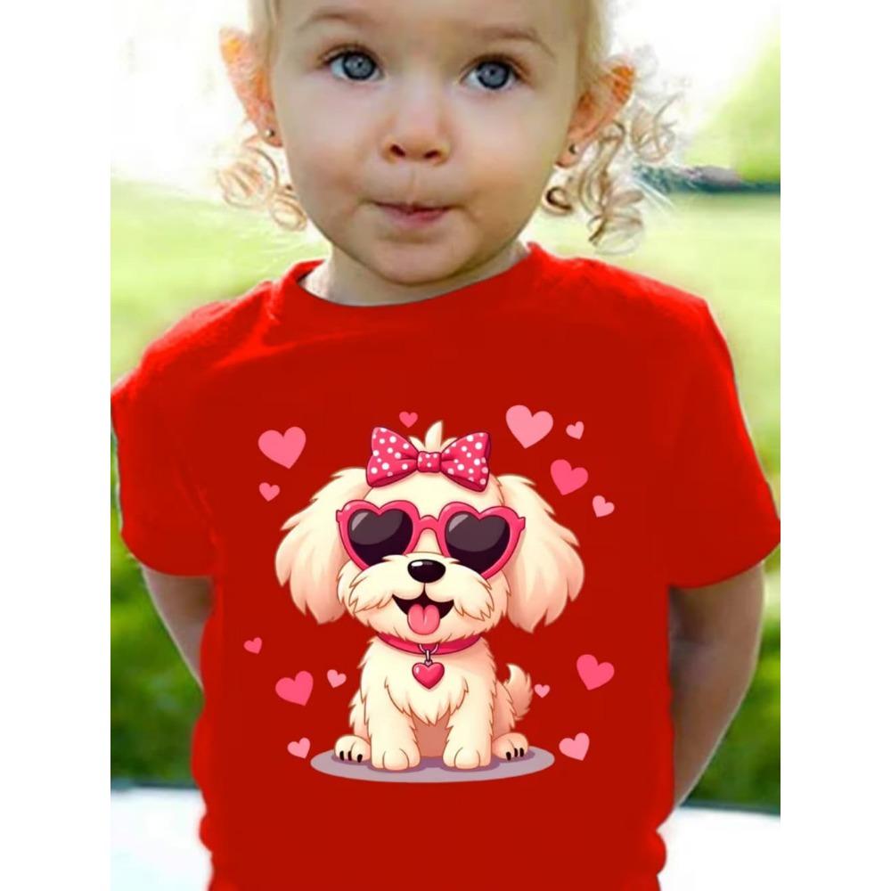 Funny Dog Pattern Children's T-Shirt Girl Cute Animal 3D Printed Fashion Top Short Sleeve Tee Summer Children Clothes Girl Tops