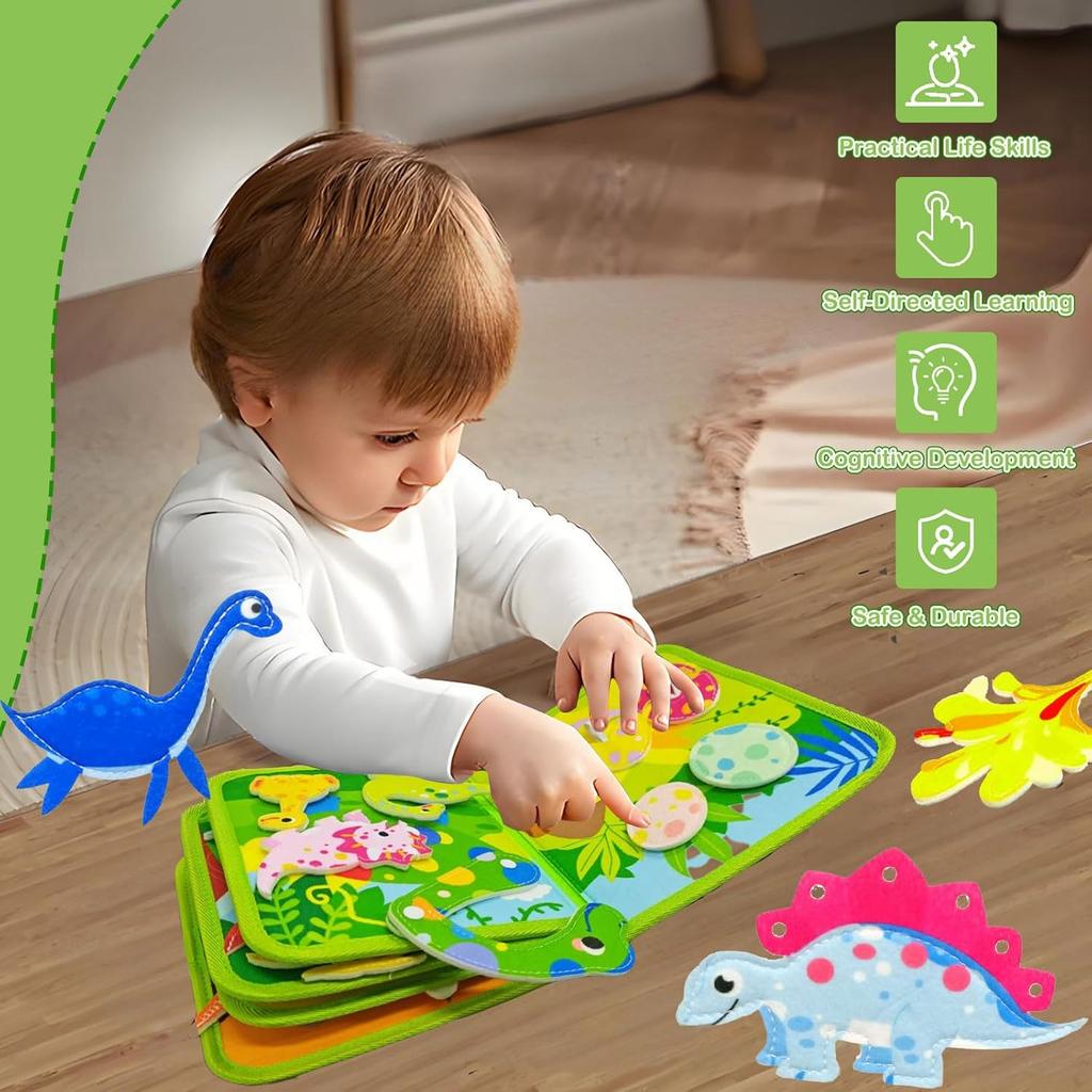 Montessori Portable Felt Busy Board for Children's Clothing Early Learning Cloth Puzzle Learning Board Toy Gift